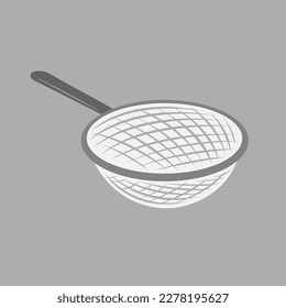 Kitchen strainer flat vector illustration. Cute kitchen strainer tool cartoon vector illustration for graphic design and decorative element