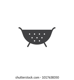 Kitchen strainer icon vector, filled flat sign, solid pictogram isolated on white. Colander symbol, logo illustration.