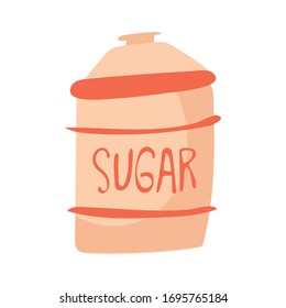 kitchen sugar ceramic pot utensil hand draw style vector illustration design