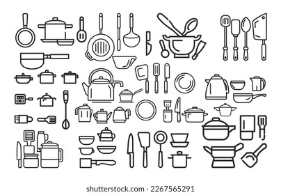 Kitchen supplies vector set. House icons. Different kitchen utensils. eps 10