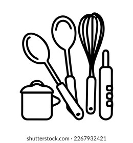 Kitchen supplies vector set. House icons. Different kitchen utensils. eps 10