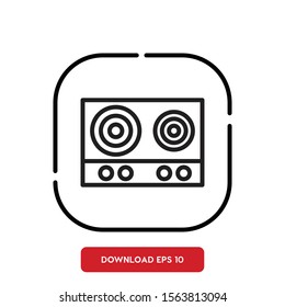 Kitchen symbol, stove outline vector icon. Modern, simple flat vector illustration for web site or mobile app