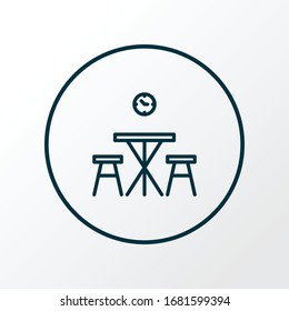 Kitchen table icon line symbol. Premium quality isolated dining room element in trendy style.