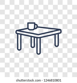 Kitchen table icon. Trendy linear Kitchen table logo concept on transparent background from Furniture and Household collection