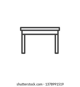 Kitchen table line icon. Desk linear style sign for mobile concept and web design. Dining Table outline vector icon. Symbol, logo illustration. Pixel perfect vector graphics
