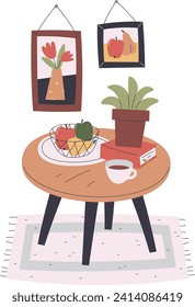 Ilustración Del Vector De La Mesa De Cocina Y Las Imágenes