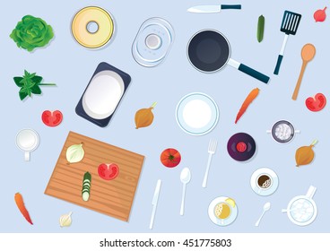 Kitchen table top viewed
