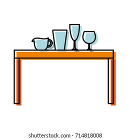 kitchen table  vector illustration