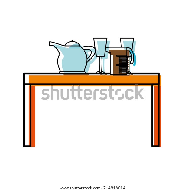 Kitchen Table Vector Illustration Stock Vector (Royalty Free) 714818014 ...