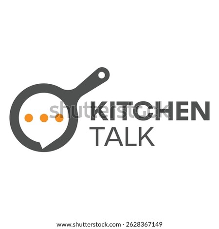 kitchen talk podcast flat minimalist logo design