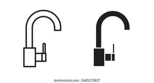 Símbolo de signo de Vector de icono de grifo de cocina