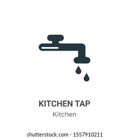 Kitchen tap vector icon on white background. Flat vector kitchen tap icon symbol sign from modern kitchen collection for mobile concept and web apps design.