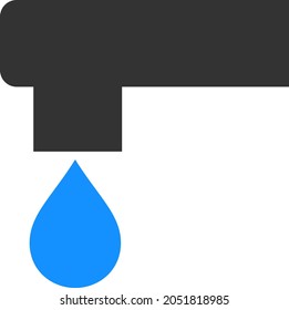 Kitchen tap vector illustration. Flat illustration iconic design of kitchen tap, isolated on a white background.