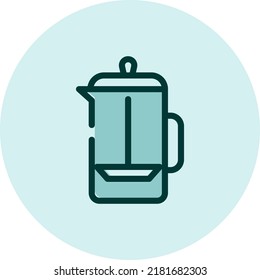 Kitchen tea maker, illustration, vector on a white background.