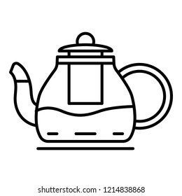 Kitchen teapot icon. Outline kitchen teapot vector icon for web design isolated on white background