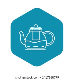 Kitchen teapot icon. Outline kitchen teapot vector icon for web design isolated on white background