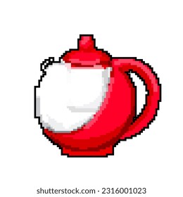 kitchen teapot tea kettle game pixel art retro vector. bit kitchen teapot tea kettle. old vintage illustration