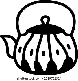 Tetera de cocina utensil, ilustración, vector sobre fondo blanco.