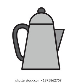 kitchen teapot utensil line and fill style icon vector illustration design