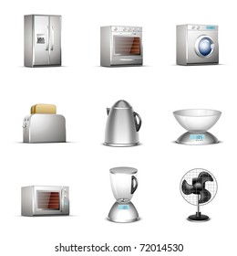 kitchen technique vector icon set