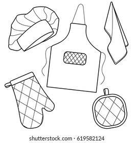 kitchen textiles, black and white 
