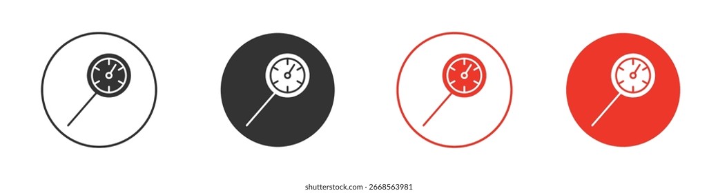 Ícone do termômetro de cozinha. Ícones de vetor de estilo preto. Símbolo de sinal isolado
