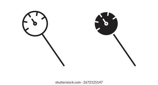 Icono de termómetro de cocina Vector blanco y negro Gráfico