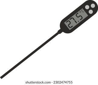 kitchen thermometer icon on white background. laboratory thermometer. food temperature. flat style.