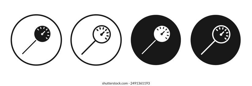 Kitchen thermometer icon set on white background