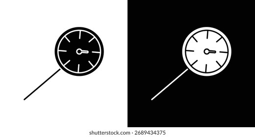 Ilustración simple del icono del termómetro de la cocina en diseño plano