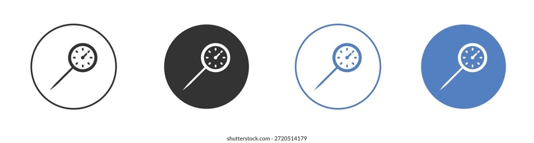 Kitchen thermometer icon vector clip art illustration collection