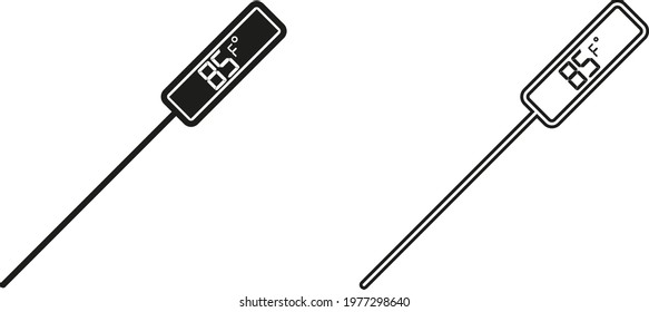  kitchen thermometer icon - vector illustration