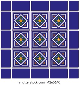 KITCHEN TILES, multi color ceramic design seamless background pattern for home decorating, countertops, backsplash.  EPS8 compatible file includes pattern swatch that will seamlessly fill any shape.