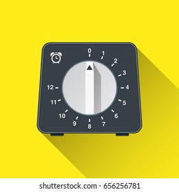 Kitchen Timer. Flat Icon. Vector Illustration. Cooking Utensil. Kitchen Stuff