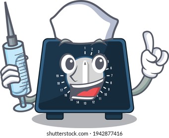 Kitchen Timer Humble Nurse Mascot Design With A Syringe