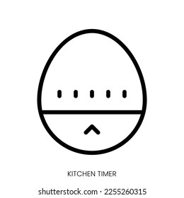 icono del temporizador de cocina. Diseño De Estilo De Arte De Línea Aislado En Fondo Blanco