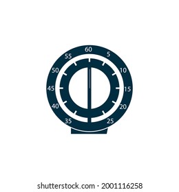 Kitchen Timer Icon - stock illustration. 60-minute countdown cooking timer.