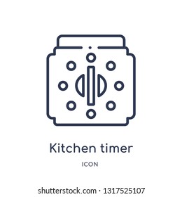kitchen timer icon from technology outline collection. Thin line kitchen timer icon isolated on white background.