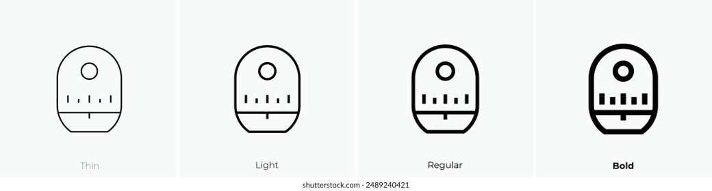 kitchen timer icon. Thin, Light Regular And Bold style design isolated on white background