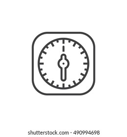 Kitchen Timer line icon, outline vector sign, linear pictogram isolated on white. logo illustration