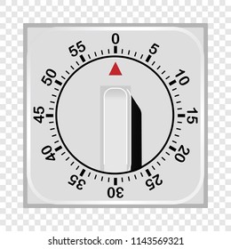 Kitchen timer mockup. Realistic illustration of kitchen timer vector mockup for on transparent background