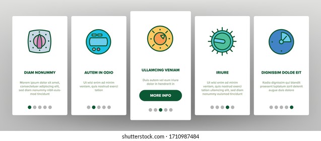 Kitchen Timer Tool Onboarding Icons Set Vector. Electronic And Mechanical Timer For Measurement And Alarm Cooking Time, Device In Egg Form Illustrations