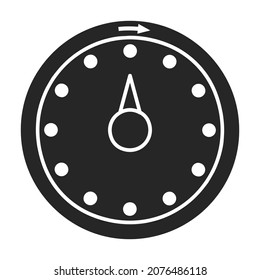 Kitchen timer vector black icon. Vector illustration oven stopwatch on white background. Isolated black illustration icon kitchen timer.