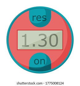 Kitchen timer vector cartoon icon. Vector illustration oven stopwatch on white background. Isolated cartoon illustration icon kitchen timer.
