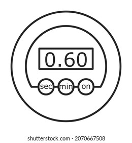 Kitchen timer vector outline icon. Vector illustration oven stopwatch on white background. Isolated outline illustration icon kitchen timer.