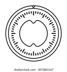 Kitchen timer vector outline icon. Vector illustration oven stopwatch on white background. Isolated outline illustration icon kitchen timer.