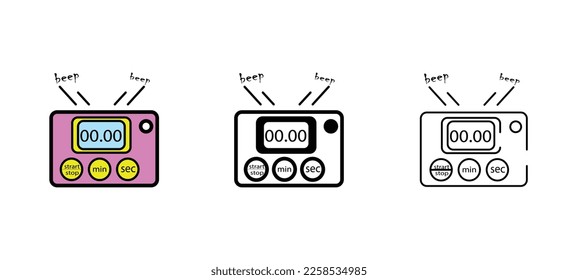 kitchen timer vector type icon