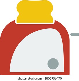 Kitchen Toaster Icon. Flat Color Design. Vector Illustration.