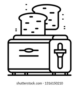 Kitchen toaster icon. Outline kitchen toaster vector icon for web design isolated on white background