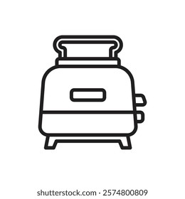 Kitchen Toaster Outline Icon Vector Illustration